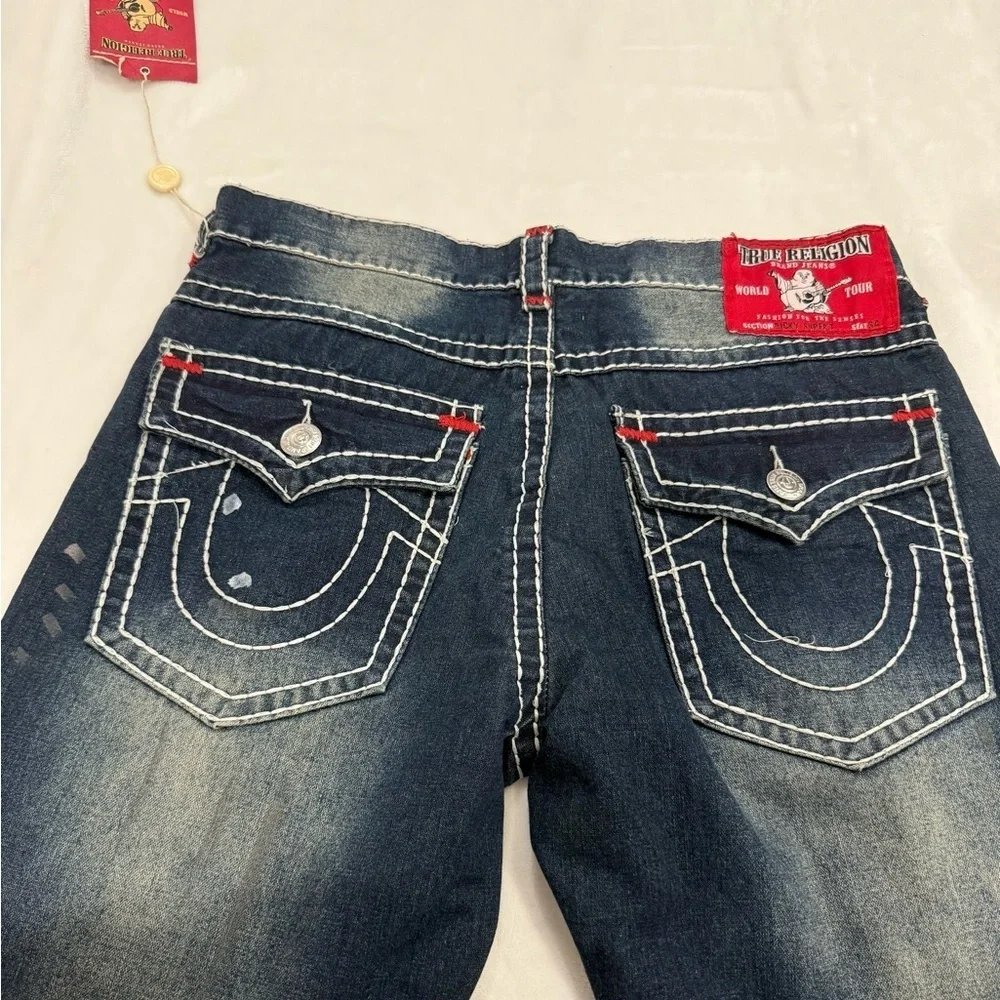 True Religion Dark Blue Distressed Jeans